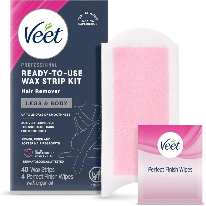 VEET Ready-To-Use Waxing Kit For Women, Wax Strips For Body