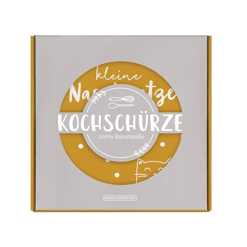 Grafik-Werkstatt Cooking Apron with Funny Saying Small Sweet Tooth, Brown