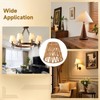 6 PCS E27 Rattan Lamp Shade,Bell Woven Wicker Lampshades Replacement,Paper