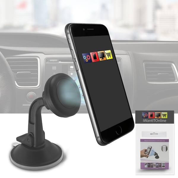 IWIO Magnetic Adjustable Universal Car Windscreen Suction Mount Phone Holder