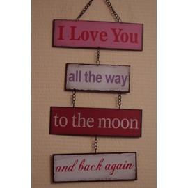 I Love You To The Moon & Back Large Metal Sign