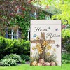 He is Risen Garden Flag, Easter Garden Flag,Cross Egg Butterflies