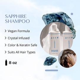 AIIR Sapphire Shampoo - Remove Product Buildup Adding Shine & Softness, Amino Acids Repairs and Strengthens Damaged Hair, Hydrate and Moisturize Dry Brittle Hair, Color Safe for All Hair Types, 24 oz