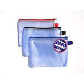 A5 Tuff Bag Zip Wallet Clear Plastic Wallets Zipped Pouch File Pencil Case Folder Water Resistant Reforced Heavy Duty Mesh Bags (Fits A5-3 Pack)