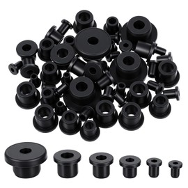 115 PCS T-Type Rubber Grommet Kit for Wiring Assortment, 6 Sizes Waterproof Wire Grommets for Automotive Firewall, Rubber Firewall Hole Plug Cable Bushing for Cable Protection & Irrigation Systems