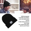 LED Beanie Hat Adjustable Brightness USB Rechargeable Soft Warm Knitted