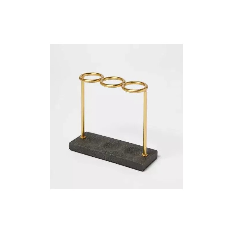 Threshold Solid Toothbrush Holder Black & Gold Wire - Threshold™
