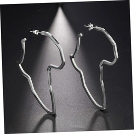 FRCOLOR Exaggerated African Map Earrings for Women Gold Hollow Design Statement Jewelry Unique Dangle Earrings for Casual or Party Wear