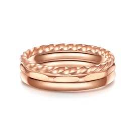 Eastside Women's Set (Ring 3) Stainless Steel Rose Gold Stainless Steel Ring Band Ring