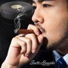 Scotte Cigar humidor case/jar,Leather Cedar Wood Cigar Canister Portable for