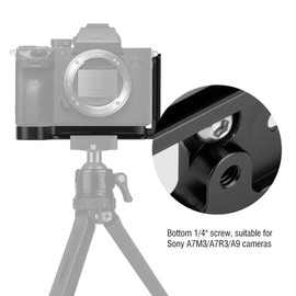 Topiky Camera Quick Release QR L-Shaped Bracket,Durable L Plate Vertical Handle Grip for Sony A7M3/A7R3/A9 Camera with 39mm AS Interface,1/4 Screw support Arca-Swiss Platform/Tripod/Rail(Black)