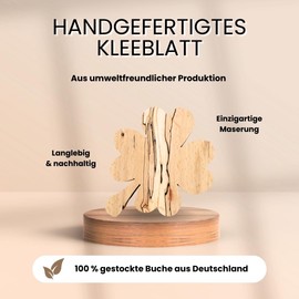 Libertine Woodwork Holz Kleeblatt - Handgefertigter Glücksbringer aus Naturholz, Nachhaltige Dekoartikel, Unikate, Umweltfreundlich, Perfektes Geschenk für Naturfreunde, Dekoration, Jubiläum