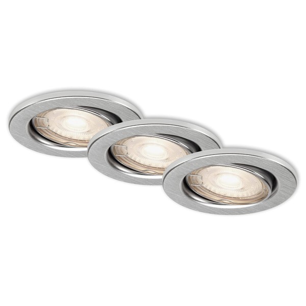 BRILONER Leuchten 7148-039 LED Recessed Spotlights, Set of 3, Dimmable