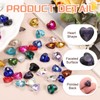 sourcing map 80Pcs Heart Rhinestones, 10mm Pointed Back Heart Glass