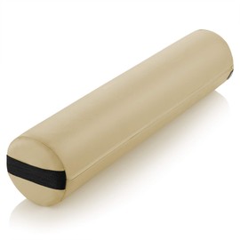 Saloniture Full Round Massage Table Bolster Pillow Pad - 26 x 6 Inch - Cream