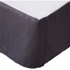 Elegant Comfort Luxury 1500 Thread Count Wrinkle Resistant Egyptian Weave Quality Stripe Bed Skirt / Dust Ruffle - Pleated Tailored 14inch Drop, King, Grey