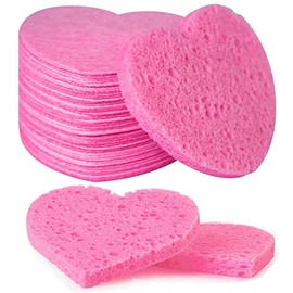 Esponjas faciales comprimidas (50 unidades), 100% celulosa natural, profesionales para limpieza facial, mascarillas exfoliantes y desmaquillaje, ideales para viajes y hogar, color rosa.