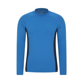 Mountain Warehouse Mens Long Sleeves Rash Vest - Quick Drying Rash Guard, Prevents Chafing, UPF50+ Sun Protection with Flat Seams - for, Swimming & Surfing Corn Blue XXL
