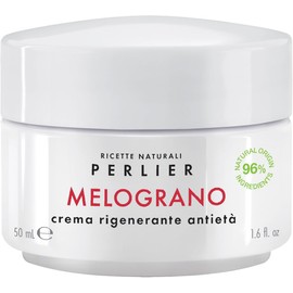 Perlier Crema facial revitalizante antienvejecimiento de granada, 1.6 onzas líquidas, granada biofermentada con vitaminas C y E, fórmula hidratante y protectora, sin alcohol, aumenta la luminosidad y la vitalidad de la piel