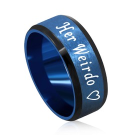 Fashion - Anillos de matrimonio de 2 tonos de acero inoxidable para parejas con su rey y su reina, Y1314, 27 (9 USA), Metal no precioso., Sin piedras preciosas