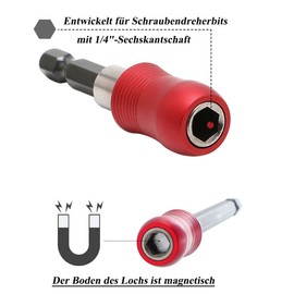 Saipor Bit Holder 60/150 mm/300 mm Length Bit Extension Quick Change 1/4 Inch Hex Shank Magnetic Screwdriver Bit Holder for Drill Screwdriver Pack of 3