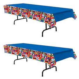 Beistle International Flags Tablecover 2 Piece, Multicolored