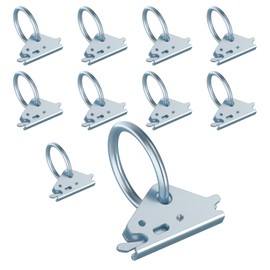 Eapele 10pcs Steel E-Track O Ring Tie-Down Anchors, Secure Cargo in Enclosed/Flatbed Trailers, Trucks, Load Limit of 1500lb(Silver)
