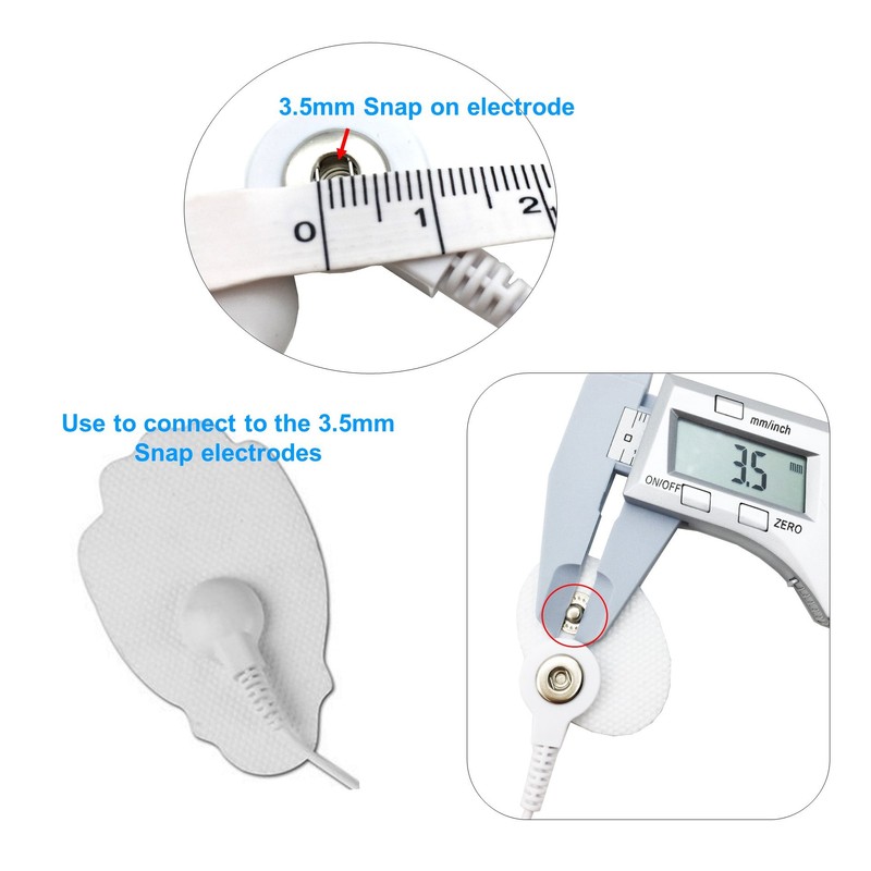 LiteTour Electrodes Cable Lead Wires Converter for Electric Massager
