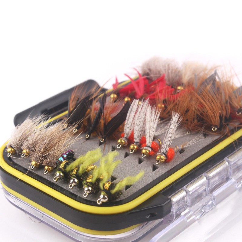 64pcs Fly Fishing Flies Fly Fish Lure Kit Fly Fishing