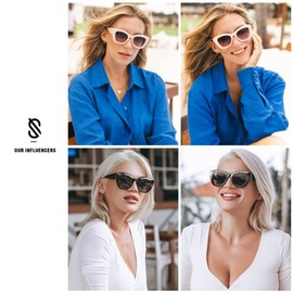 SOJOS Retro Cateye Sunglasses Women Classic Vintage Trendy Shades Sunnies Gafas de sole UV400 Protection SJ2190 Brown/White