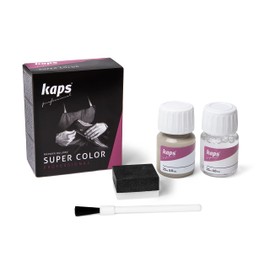 Kaps Dye Super Color + Preparer (25 ml Each), Professional Leather Dye for Natural Leather, Faux Leather and Fabric, for Nourishing and Repairing Leather Shoes (140 - Ice)