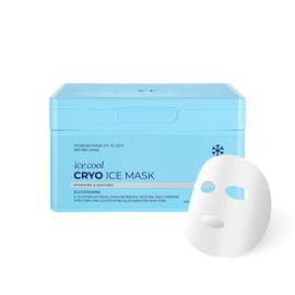 VT COSMETICS Cryo Ice Cool Mask, 30 Sheets, Cooling & De-Puffing Daily Sheet Mask, Hydrating Korean Face Mask, Xylitol & Hyaluronic Acid, K-Beauty Skincare