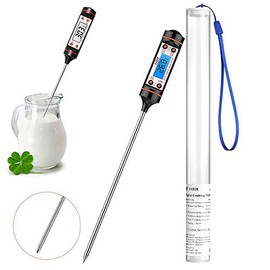 Termómetro de Cocina Digital, LETTURE 5.9'' Sonda Larga Termómetros para Carne, Termómetro de Lectura Instantánea, Termómetro de Alimentos Lectura Rápido la Temperatura, Pantalla LCD,BBQ (C)