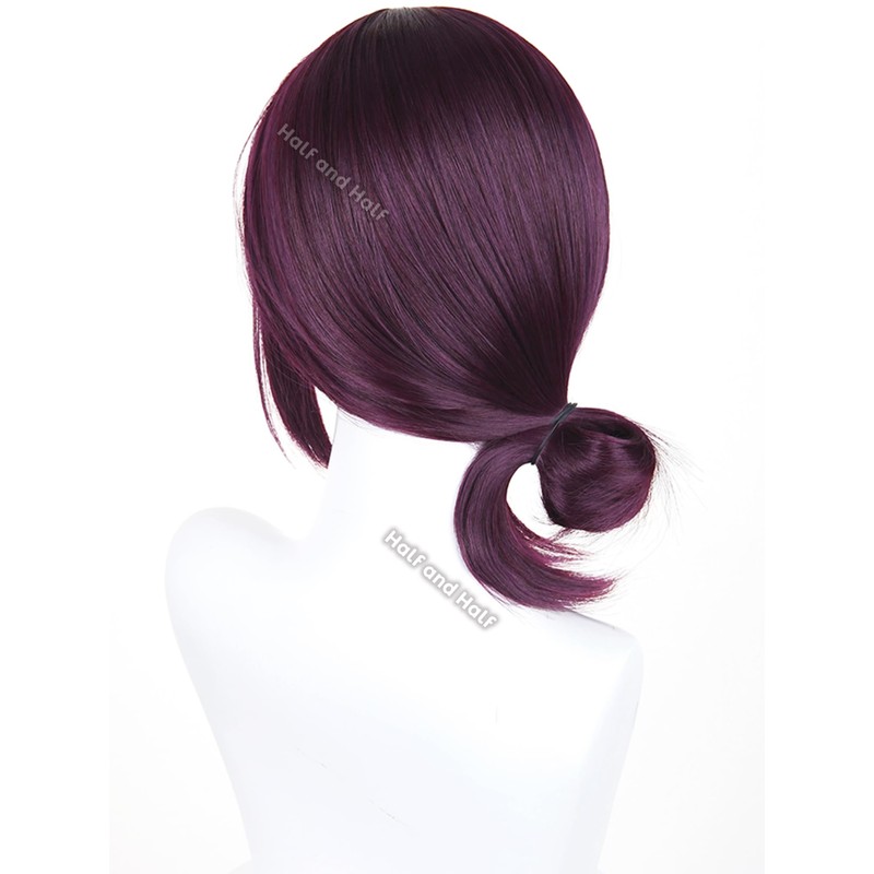 Reze Cosplay Wig Short Dark Purple Anime Cosplay Wigs with