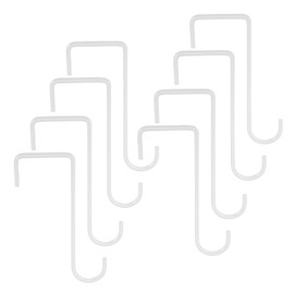 dophee 8Pcs Vinyl Fence Hooks, 2x6 inch Patio Hooks Hangers for Hanging Plants, Lights, Pool Equipment, Bird Feeders, Outdoor String Lights, White