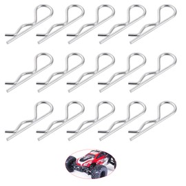 HLMYER 50 Pcs R Clips,Stainless Steel RC Body Clips,Wavy Silver Car R Clip Pins for 1/10 1/12 1/16 Scale Remote Control Cars Shell,RC Car Shell Replacement Accessories,for Hobbyist,Racer,Casual User