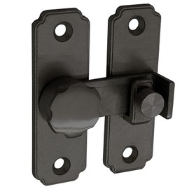 Pair of 304 Stainless Steel Gate Latches Flip Latch Safety Door Bolt Latch Lock Barn Door Lock Hardware (180 Degree, Black)