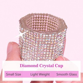 Mnk66 Glass Dappen Dish with Lid for Acrylic Nails, Crystal Glitter Acrylic Liquid Powder Glass Cup Nail Liquid Glassware Bowl, Octagon (YSHJB020-2pcs)