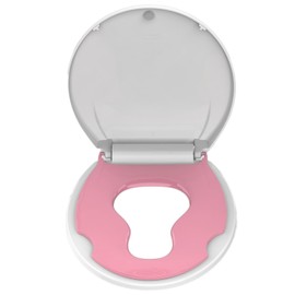 GarveeTech Round Toilet Seat with Built-in Toddler Seat for Easy Potty Training – Slow Close Feature,Easy Install and Clean, Perfect for Both Adults and Children,White and Pink