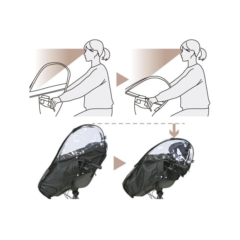 Front Child Car Seat Rain Cover D-5FBB-PS Black