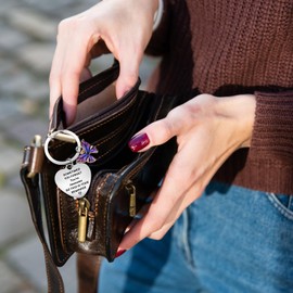 Amabro Inspirational Keyring Gifts for Women, Motivational Keychain Encouragement Thank You Appreciation Gifts for Mother Colleague Coworker Boss Teacher(Purple)