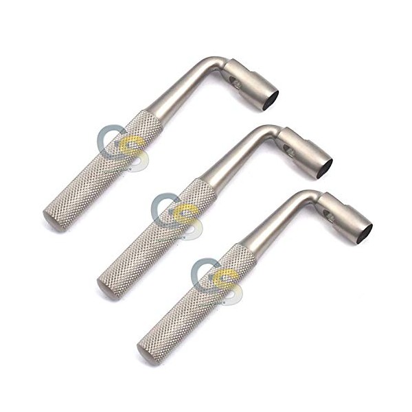 G.S 3 PCS Tissue Punch 4MM Angled/Offset/Curved Dental Stainless Steel