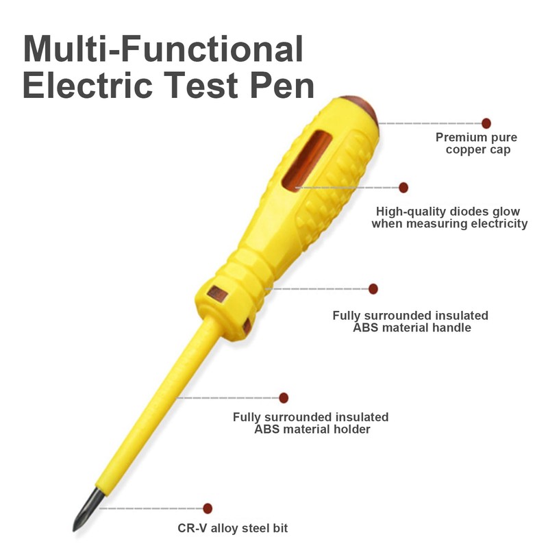 Fielect Circuit Tester, Voltage Tester Pen Screwdriver Electric Test Detector,