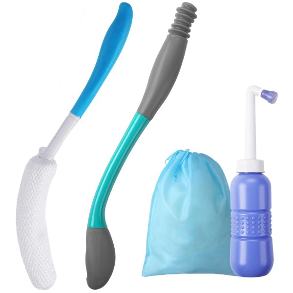 Lallisa 4 Pcs Toilet Aid Set For Wiping Include Long