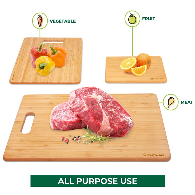 Bamboo Cutting Boards for Kitchen [Set of 3] Wood Cutting