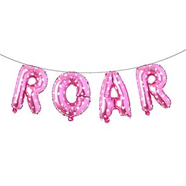 ROAR RAWR Dinosaur Tyrannosaurus Animal balloons for Birthday Party baby shower Decoration Kit Inflatable party supplies decorations gift kids and adults (ROAR Pink Heart)