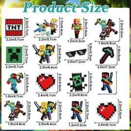 Pack of 16 Video Game Patches Iron-On Video Game Game Patches Iron-On Patches Iron-On Jeans Patches Iron-On Patches for Textiles Children Patches for Clothes