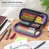 ARTEZA Pencil Case, Purple Pencil Pouch with Zipper Closure, School