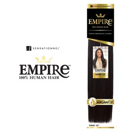 Sensationnel Empire yaki human hair - tangle free weaving for quick weave and sew in styles for faux highlights - 1 pack (8 inch, 99J)
