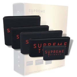 Clipper Grip by Supreme Trimmer - Pinzas profesionales de peluquería (juego de 5 piezas) bandas antideslizantes para cortapelos, funda de peluquería para cortapelos SGR50/negro